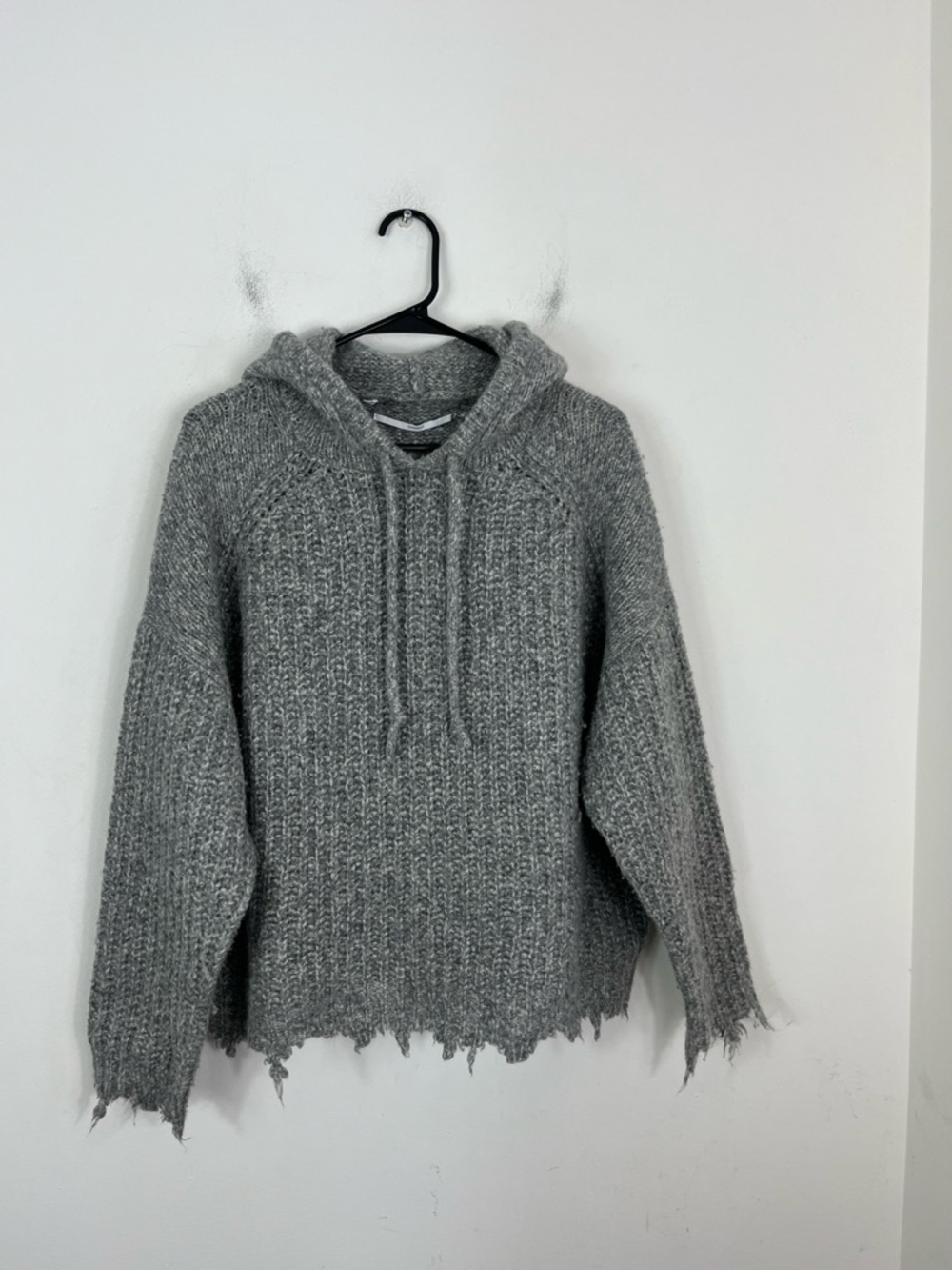 IRO Wool Gray Hooded‎ Knit Sweater Sz XS
